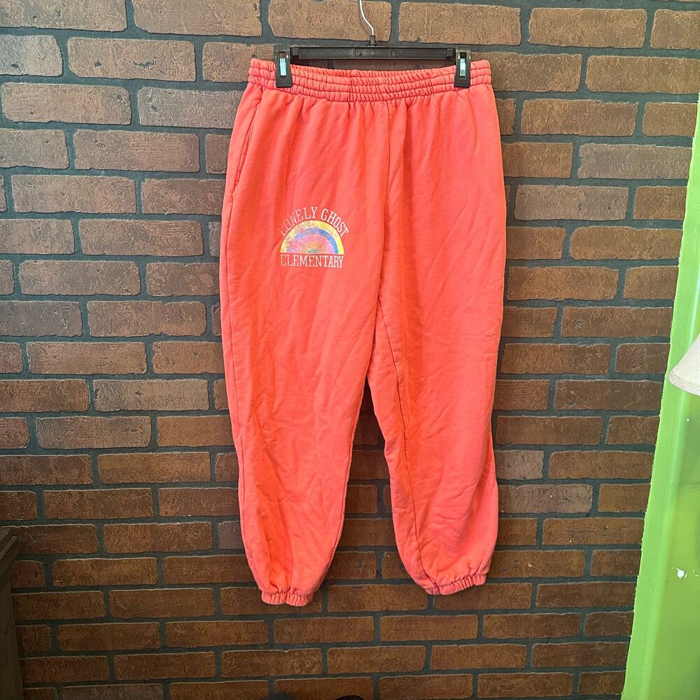 Lonely Ghost Elementary Women's Orange and Red Joggers-tracksuits Sweatpants